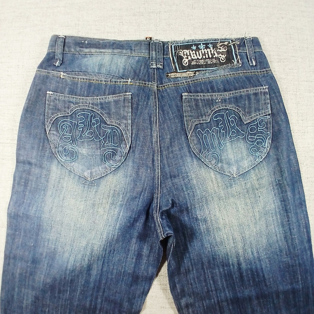 Vintage Y2K Akademiks Baggy Jeans Mens Hip Hop Streetwear Embroidered 38